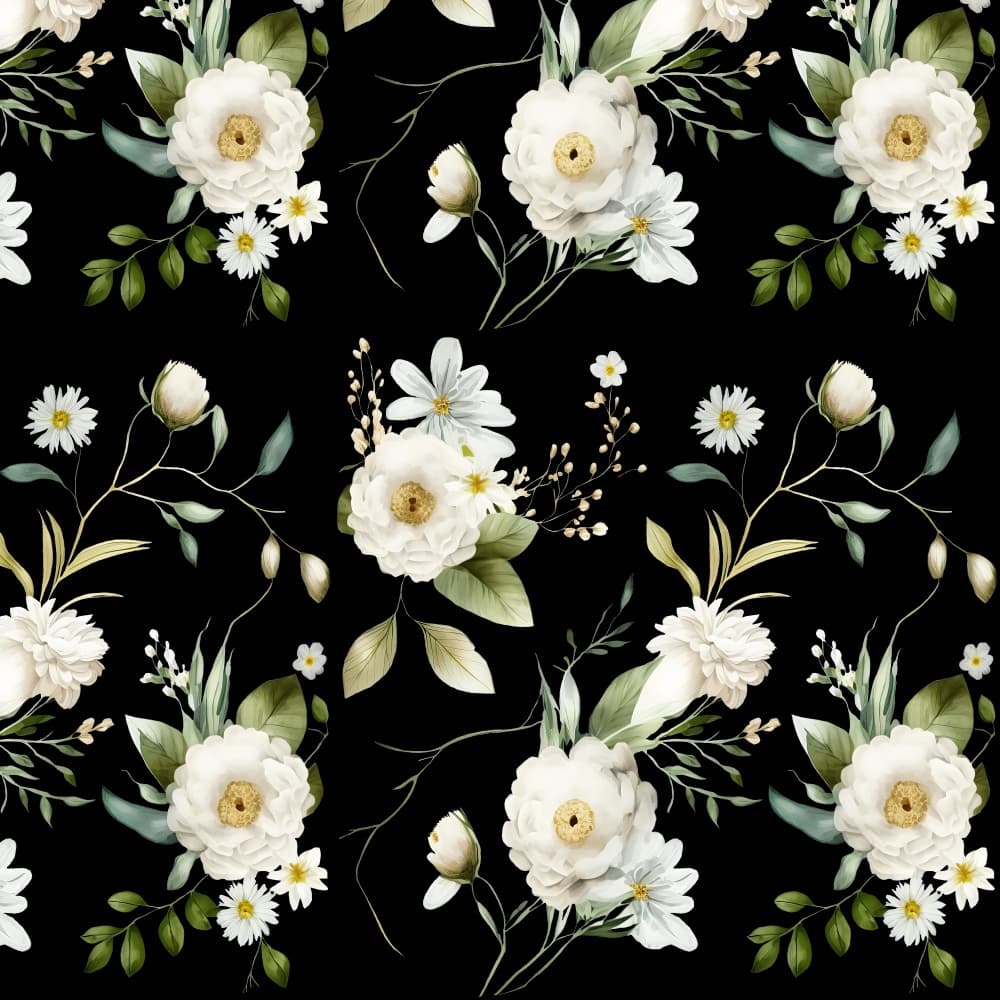 Elegant White Blooms by Bilge Paksoylu — canvas wall art
