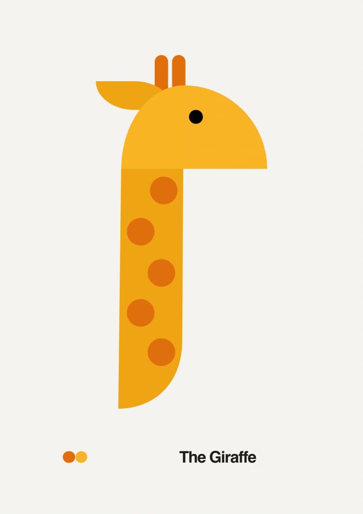 Minimalist Giraffe by David Vineïs — canvas wall art