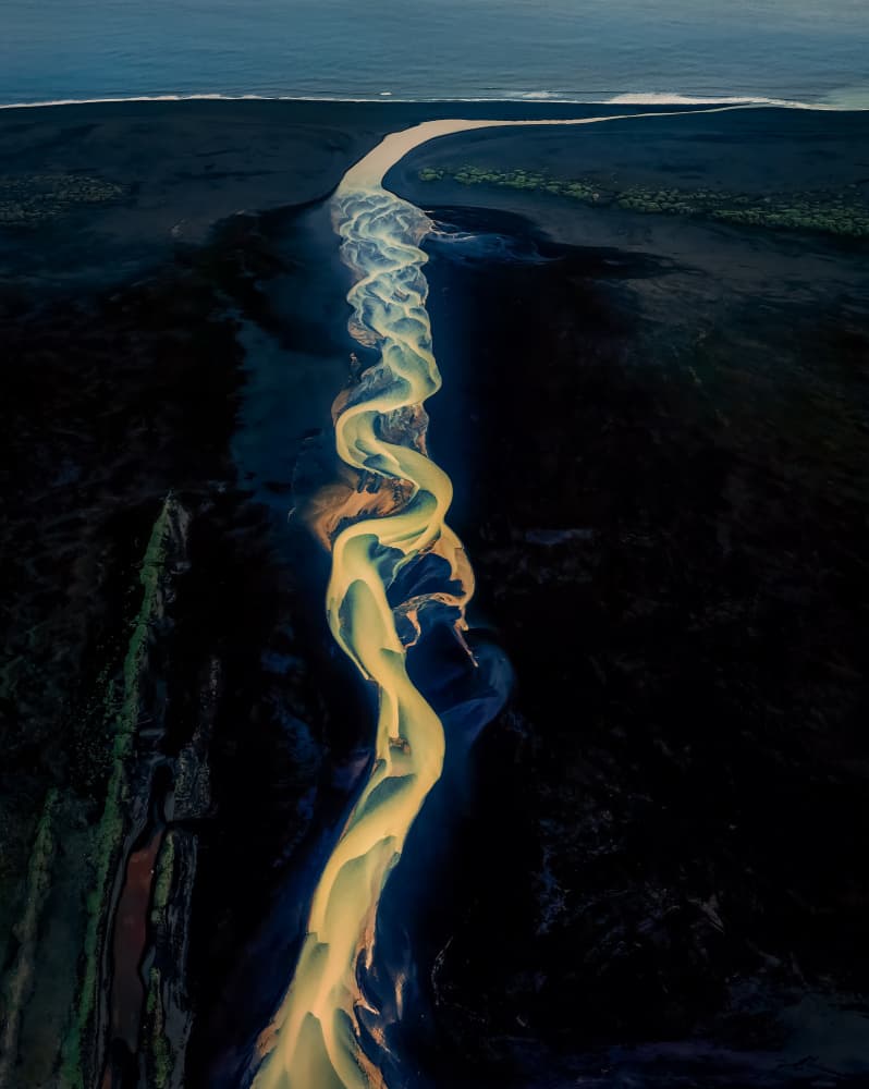 River under twilight by Shenshen Dou — canvas wall art
