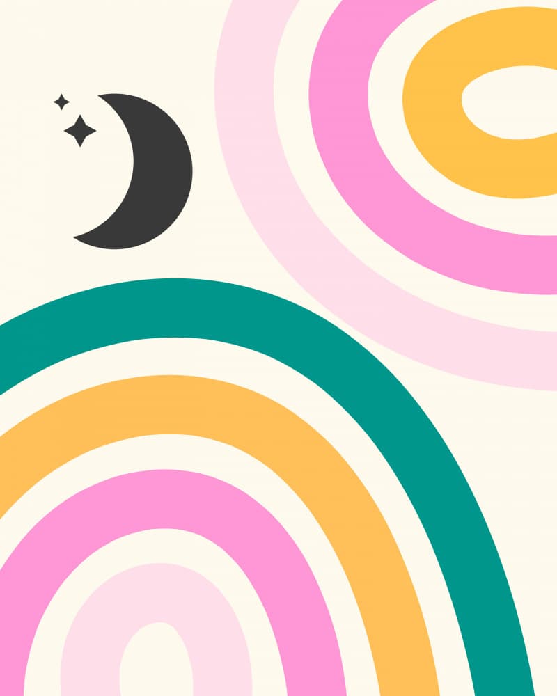Whimsical Moon Rainbow by Artprink — canvas wall art