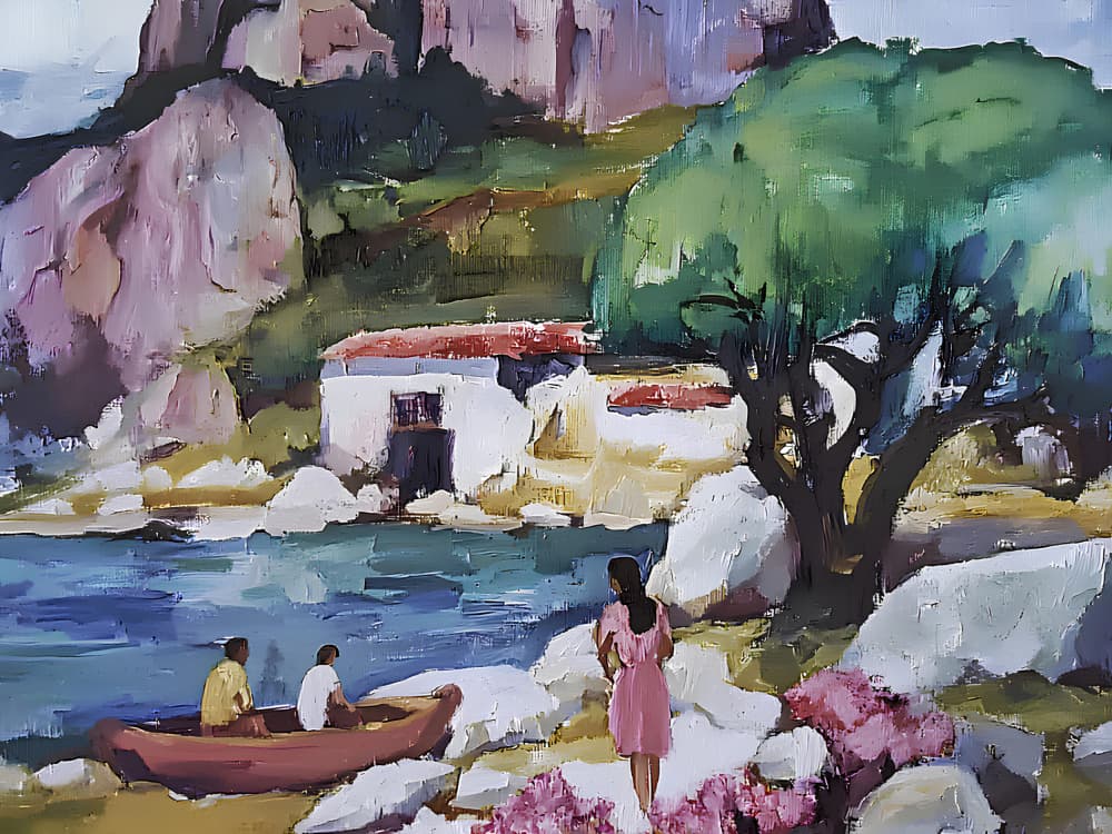 Peaceful Village Bay by Avanesova Elena — canvas wall art