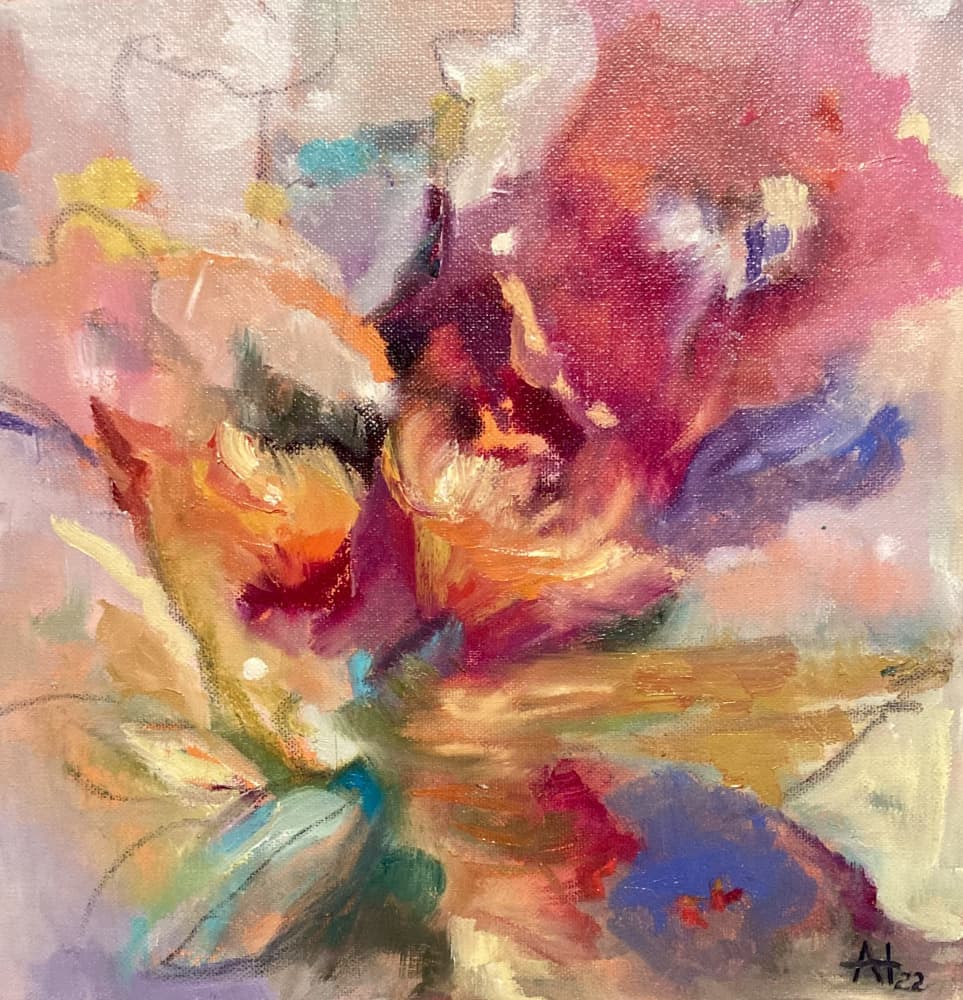 Vibrant Abstract Flowers by Alexandra Higgins — canvas wall art