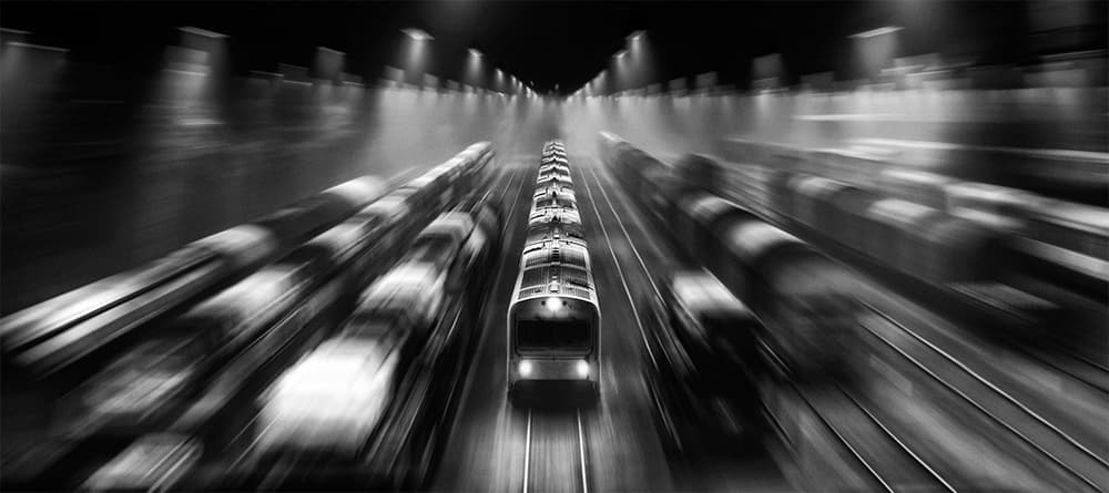 Speeding Metro Blur by Leif Løndal — canvas wall art