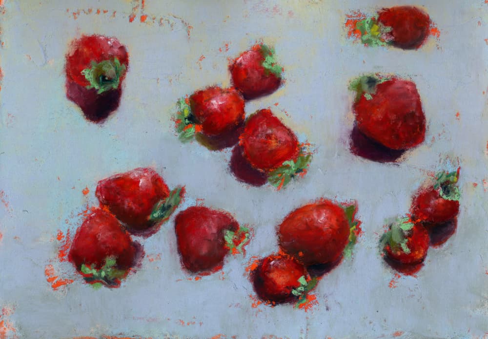 Fresh Summer Strawberries by Lena Ru — canvas wall art