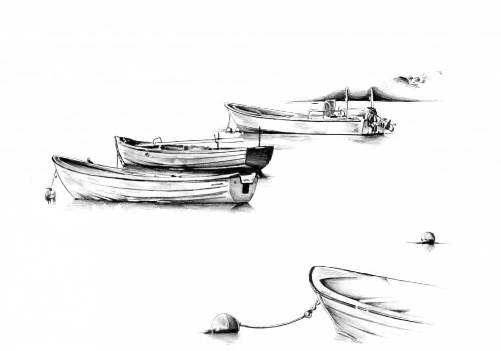 Tranquil Harbor Boats by Kulik — canvas wall art