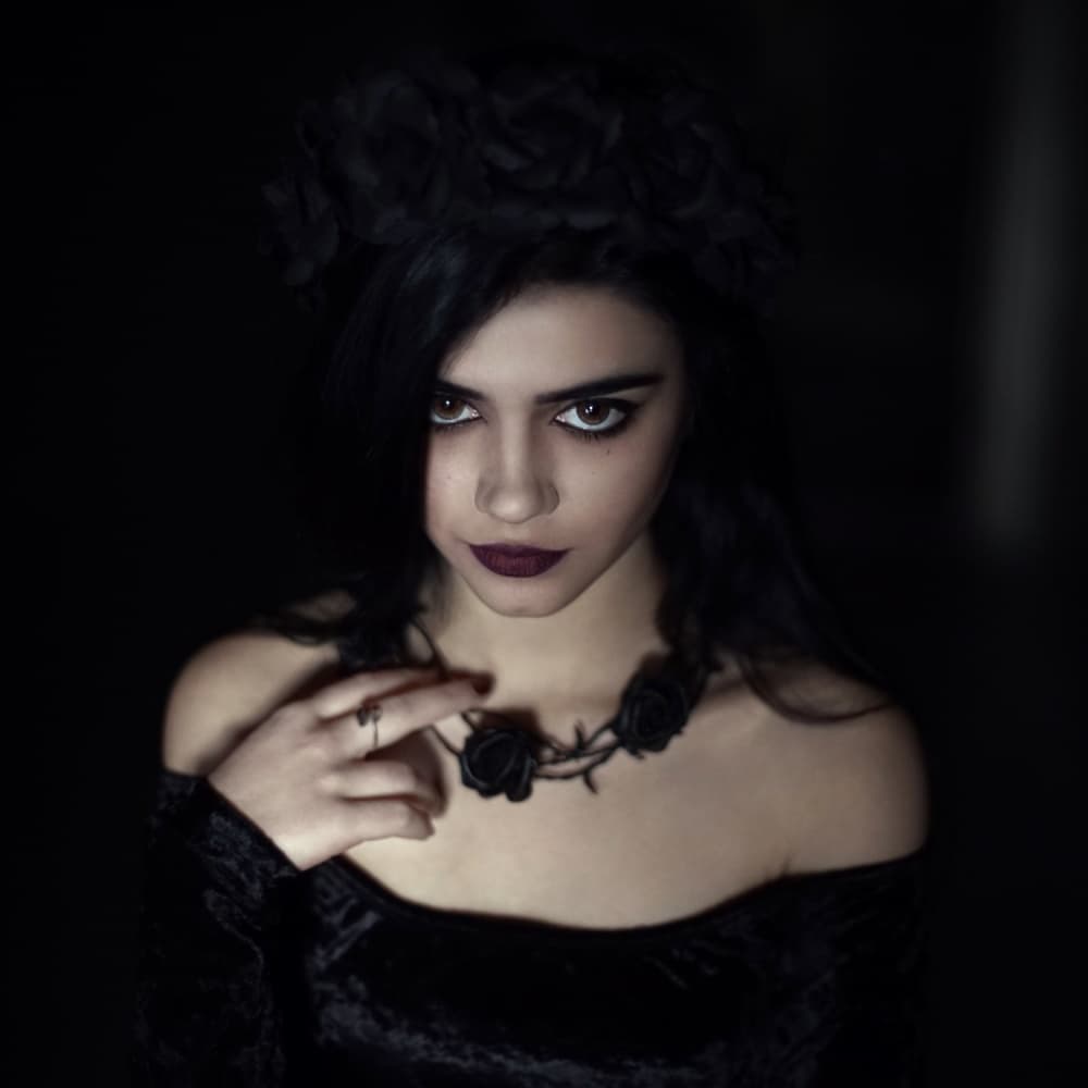 Mysterious Dark Rose Portrait by Bobby Kostadinov — canvas wall art
