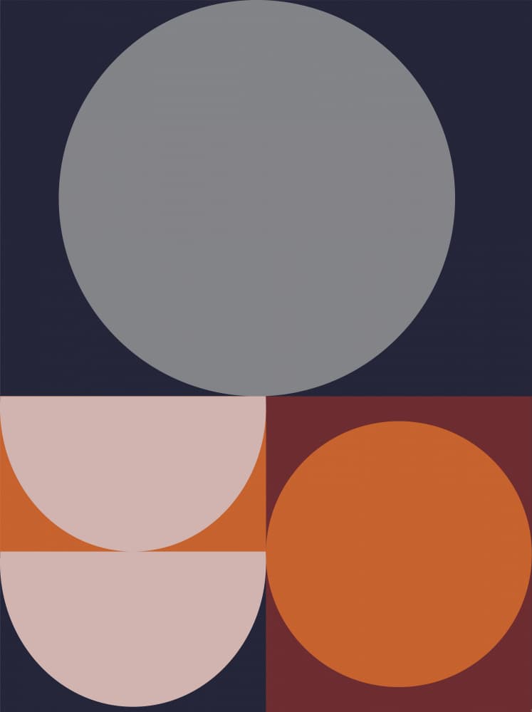 Abstract Color Block Circles by Nilesh Kulkarni — canvas wall art