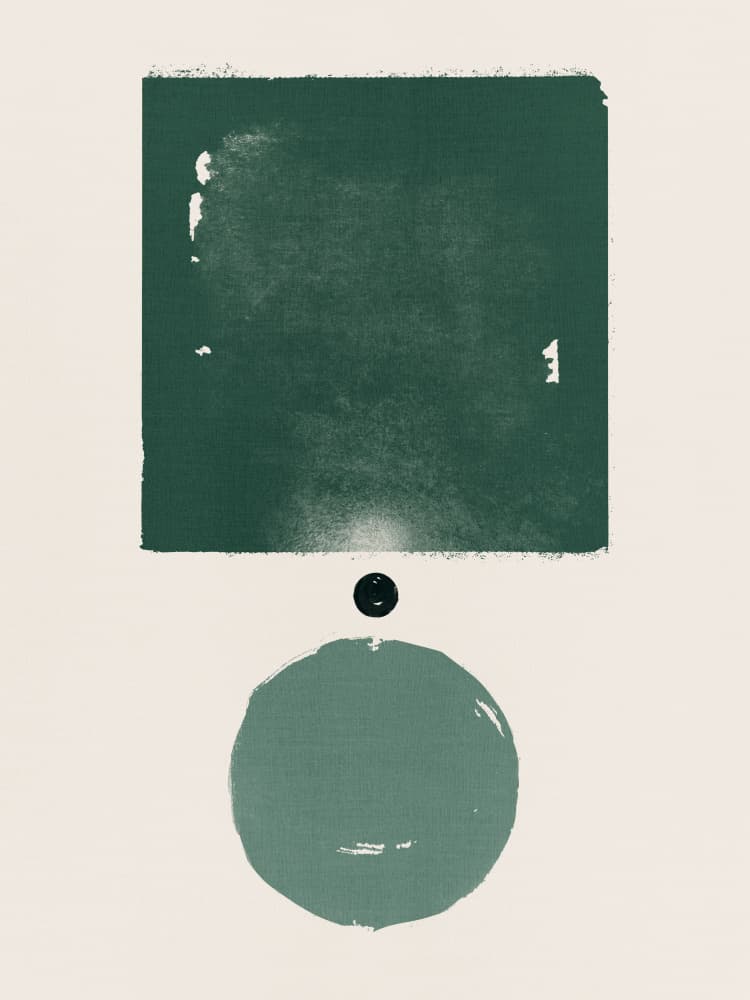Green Geometric Balance by Ema Paraschiv — canvas wall art