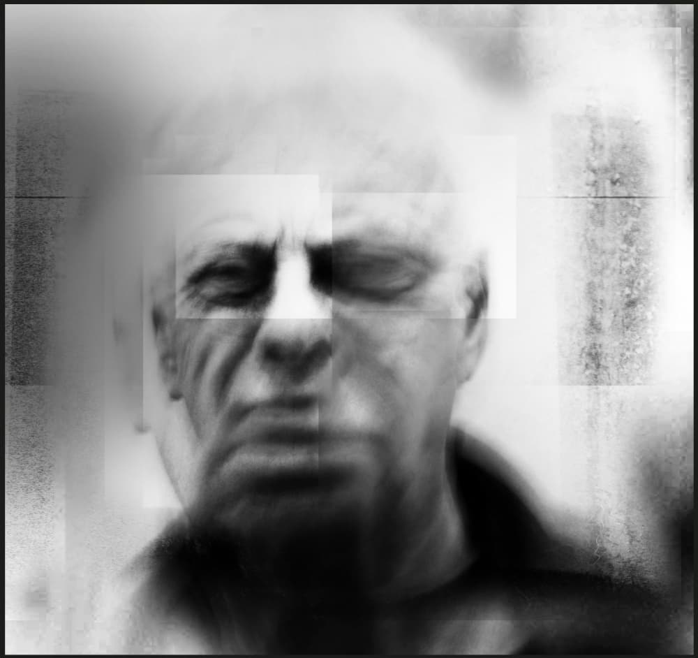 Pensive Old Man Portrait by Ylva Sjögren — canvas wall art