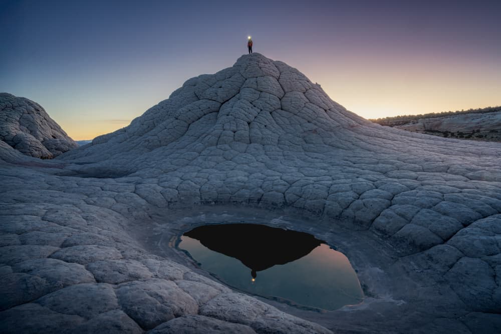 Lone Light on Alien Landscape by Catherine Lu — canvas wall art