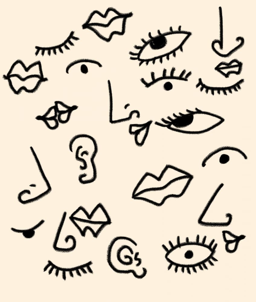 Abstract Face Study by Uma Gokhale — canvas wall art