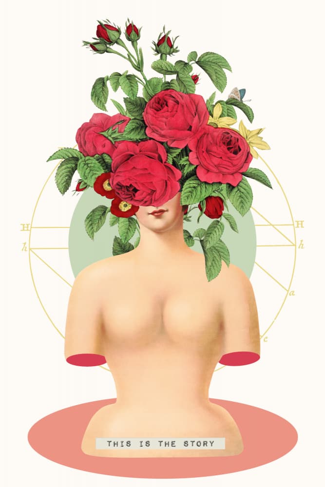 Surreal Rose Head by Marja van den Hurk — canvas wall art