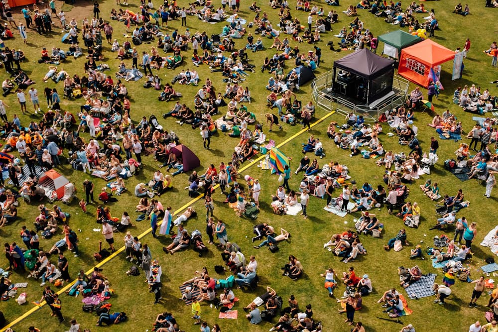 Summer Festival Crowd by Xavier Garci — canvas wall art