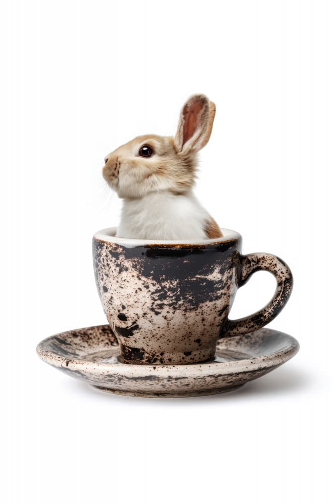 Bunny In Teacup by Rafal Kulik — canvas wall art