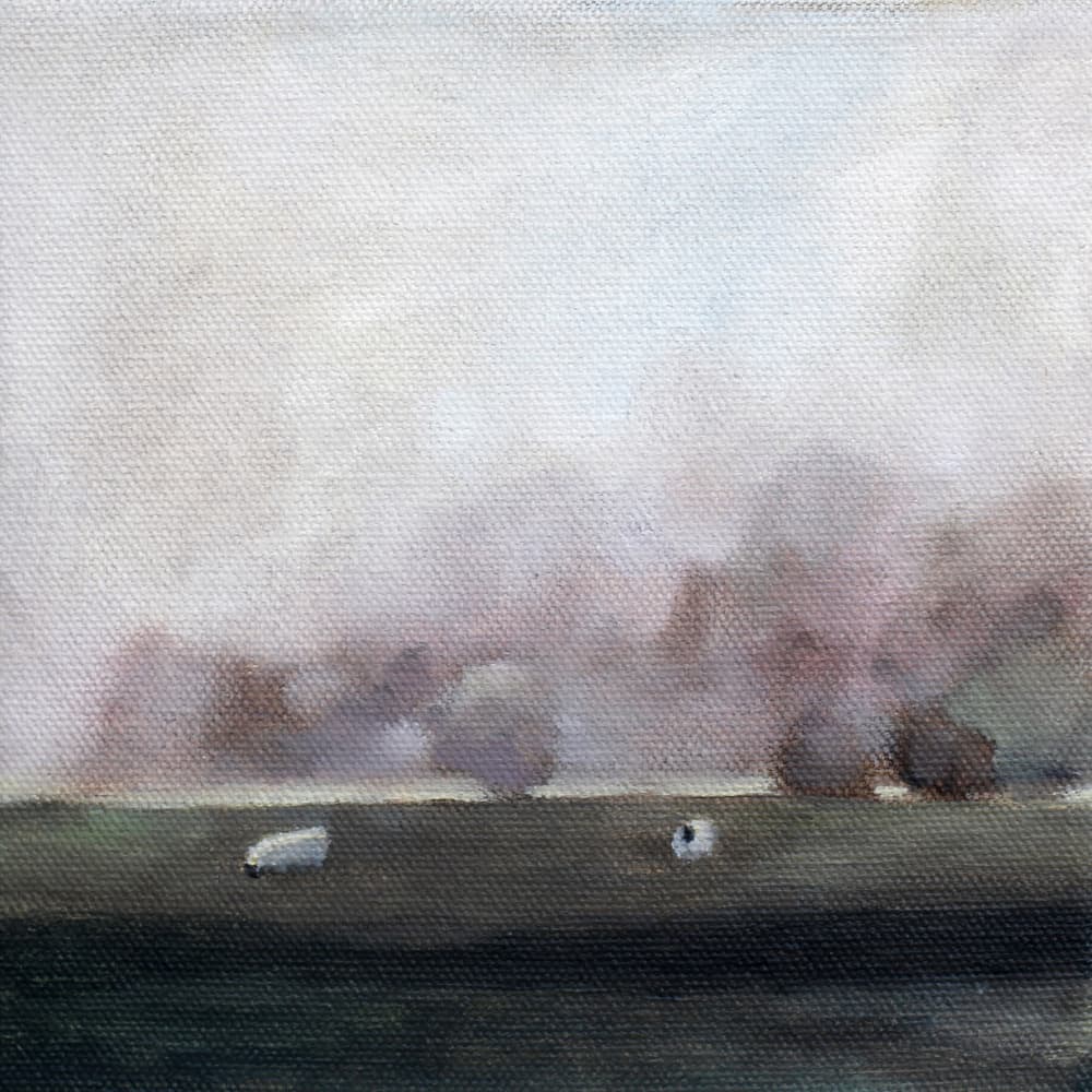 Sheep in a Quiet Field by Claire Whitehead — canvas wall art