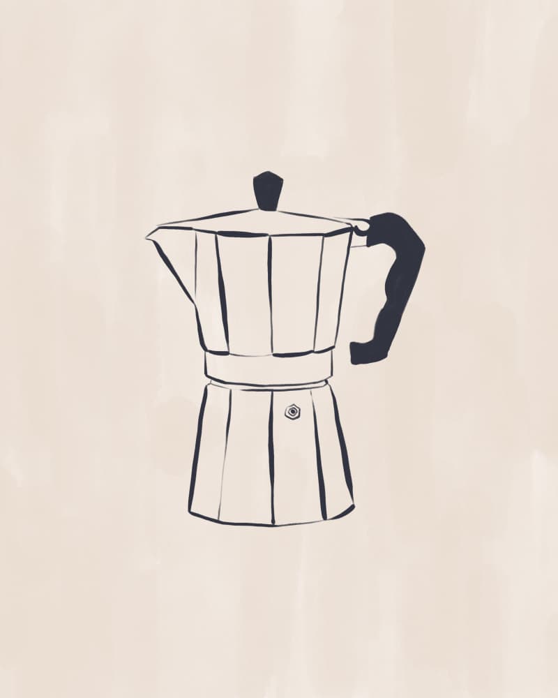 Classic Moka Pot by Ivy Green Illustrations — canvas wall art