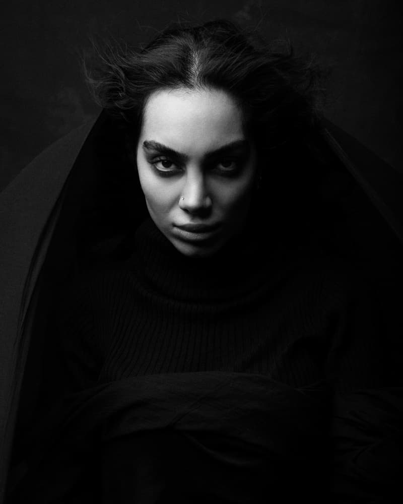 Intense Dark Gaze by Mehdi Mokhtari — canvas wall art