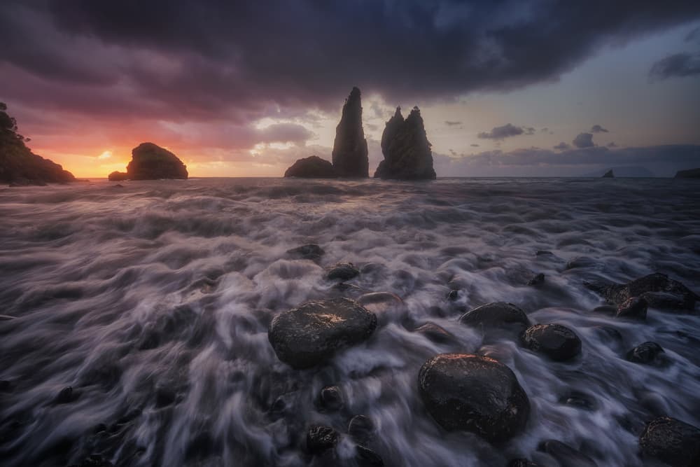 Dramatic Sea Stacks by Carlos F. Turienzo — canvas wall art