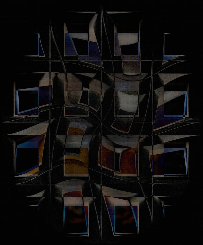 Dark Geometric Abstract by Lotte Grønkjær — canvas wall art
