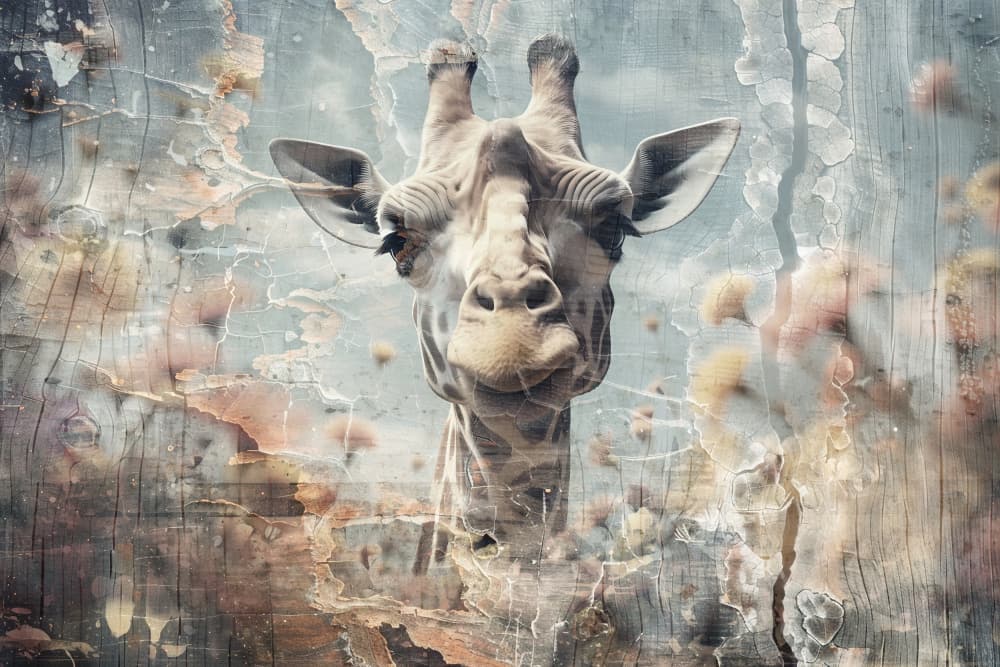 Rustic Giraffe Dream by Rafal Kulik — canvas wall art
