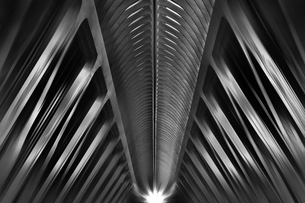 Geometric Light Tunnel by Hans-Wolfgang Hawerkamp — canvas wall art