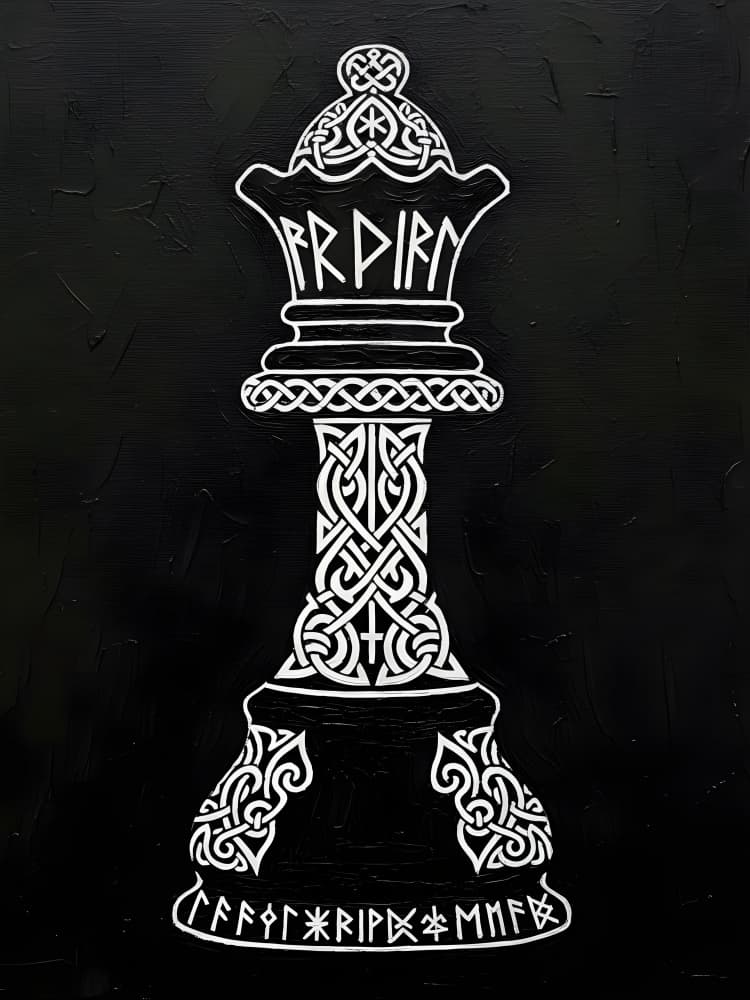 Runic Celtic Queen by HUGO — canvas wall art