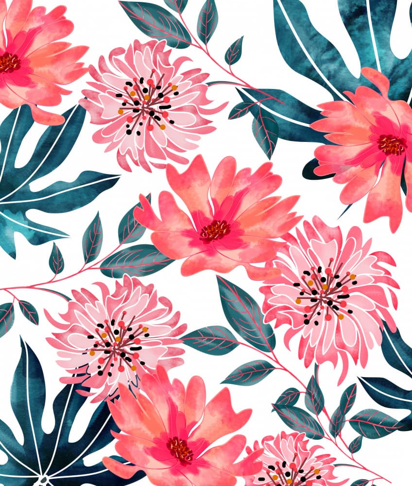 Vibrant Floral Watercolor by Uma Gokhale — canvas wall art