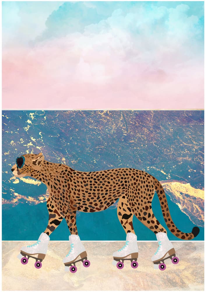 Stylish Roller Cheetah by Sarah Manovski — canvas wall art