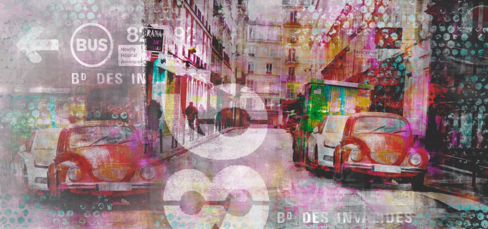 Colorful Paris Street Scene by Andrea Haase — canvas wall art