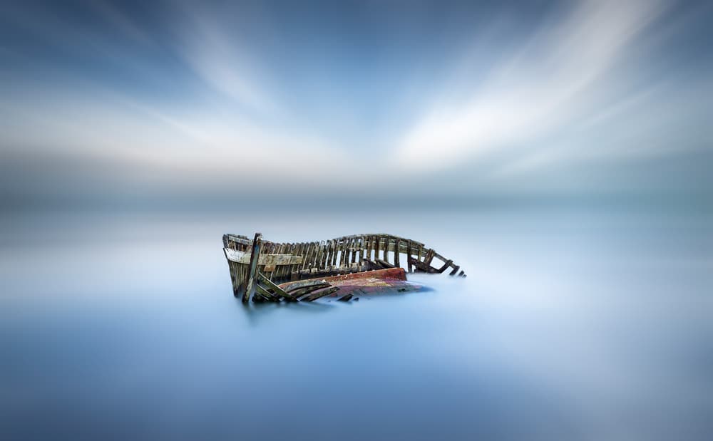 Lonely Shipwreck by Fran Osuna — canvas wall art