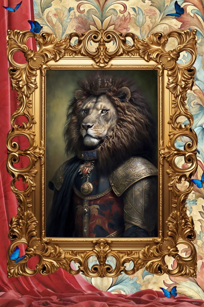 Royal Lion Portrait by Sue Skellern — canvas wall art