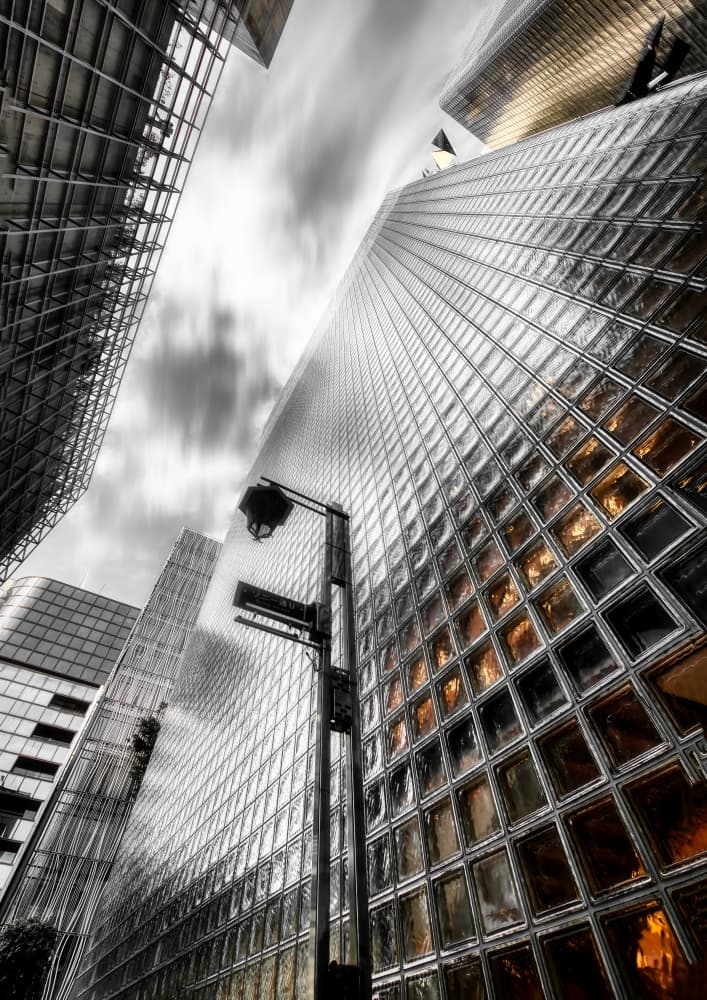 Modern Glass City Reflections by 大山 儀高 — canvas wall art