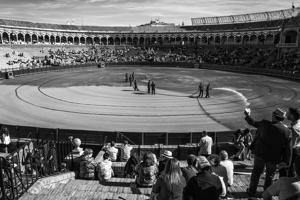 Bullring Preparations Scene by Pavol Stranak — canvas wall art