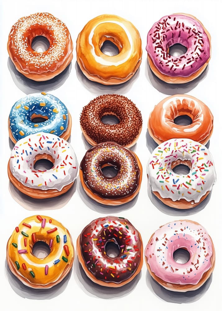 Sweet Donut Collection by Justyna Jaszke — canvas wall art