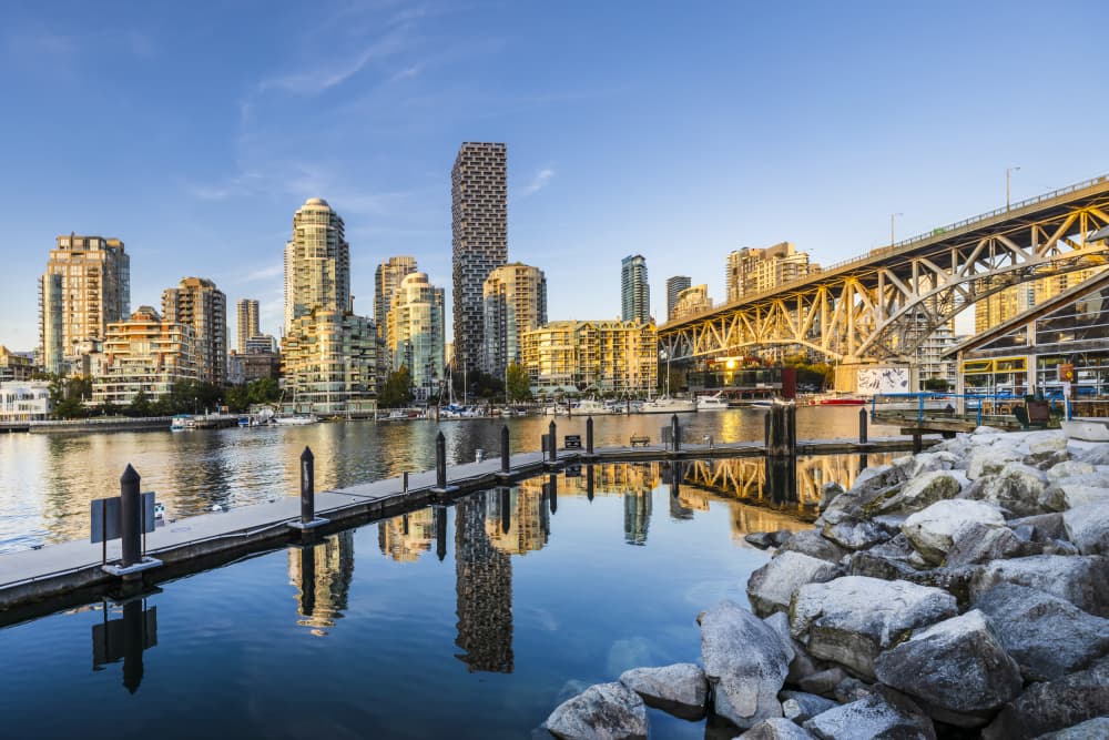 Urban Waterfront Golden Hour by Melanie Viola — canvas wall art