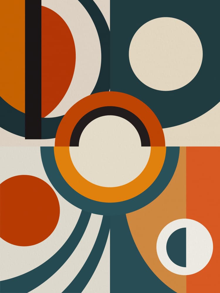 Mid Century Geometric Shapes by Little Dean — canvas wall art