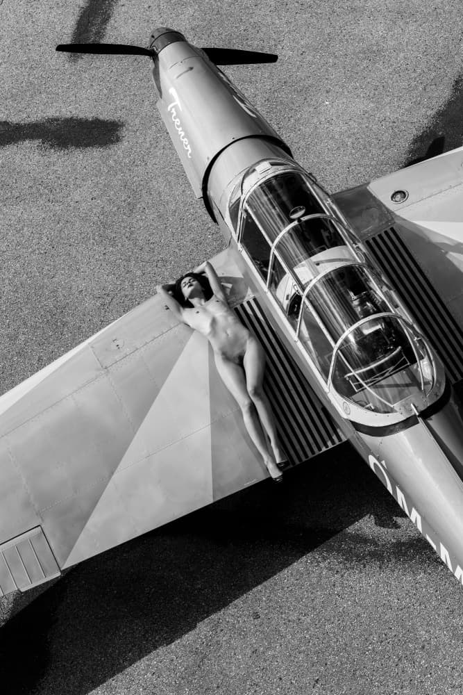 Bare on Aircraft Wing by Jan Blasko — canvas wall art