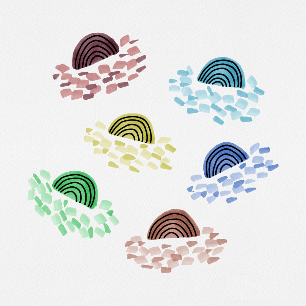 Colorful Abstract Shapes by Michele Channell — canvas wall art