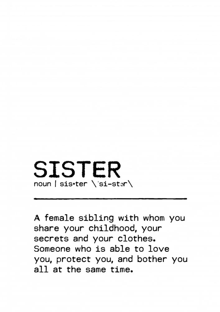 Sister Definition Quote by Orara Studio — canvas wall art