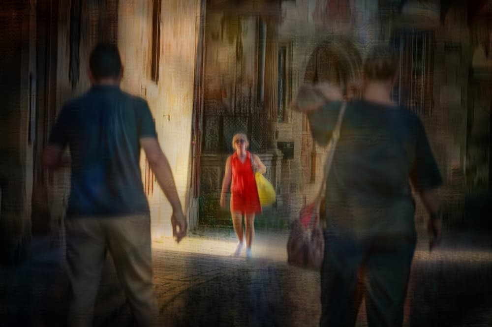 Woman Walking Into Light by Anette Ohlendorf — canvas wall art