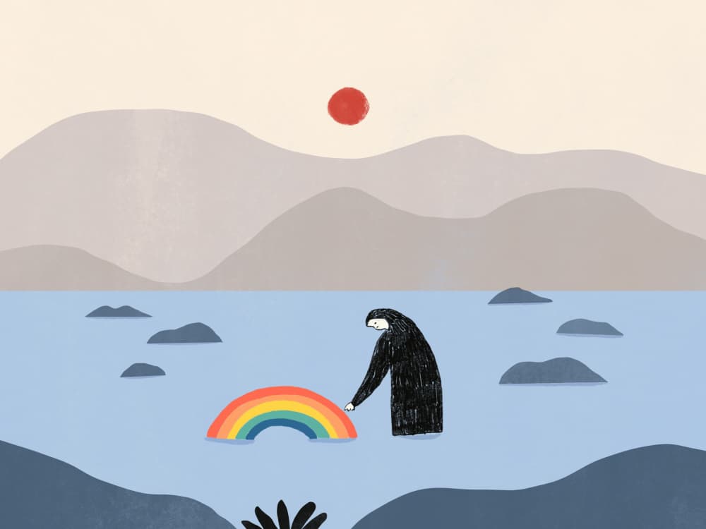 Holding the Rainbow by Little Dean — canvas wall art