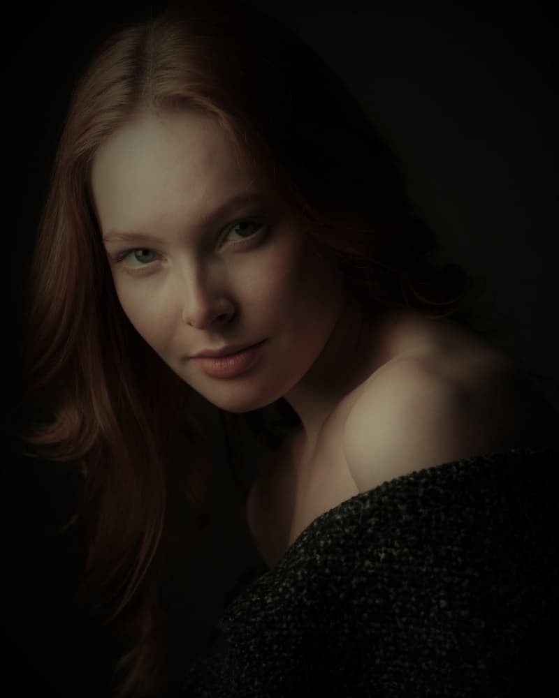 Deep Gaze Redhead by Yoram GIL — canvas wall art
