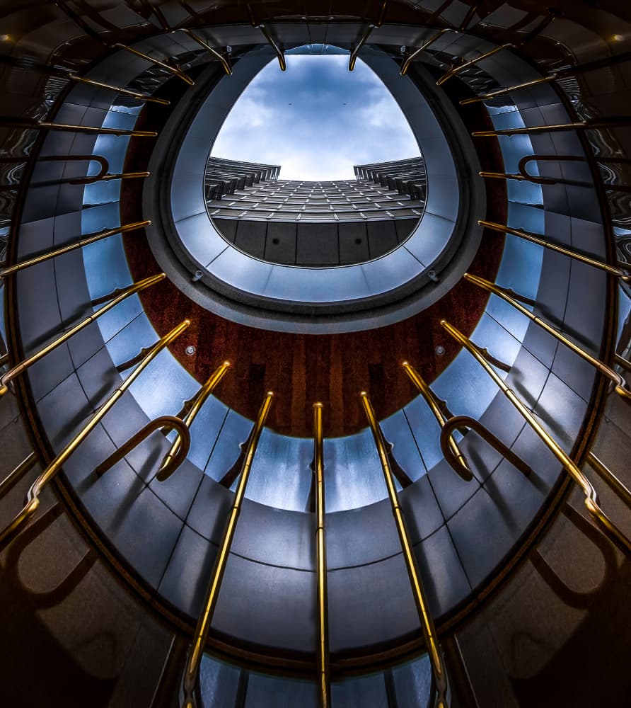 Upward Spiral Architecture by Rana Jabeen — canvas wall art
