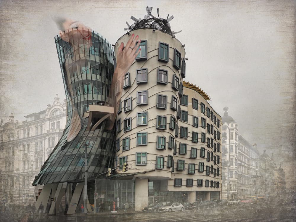 Surreal Prague Architecture by Peter Hammer — canvas wall art