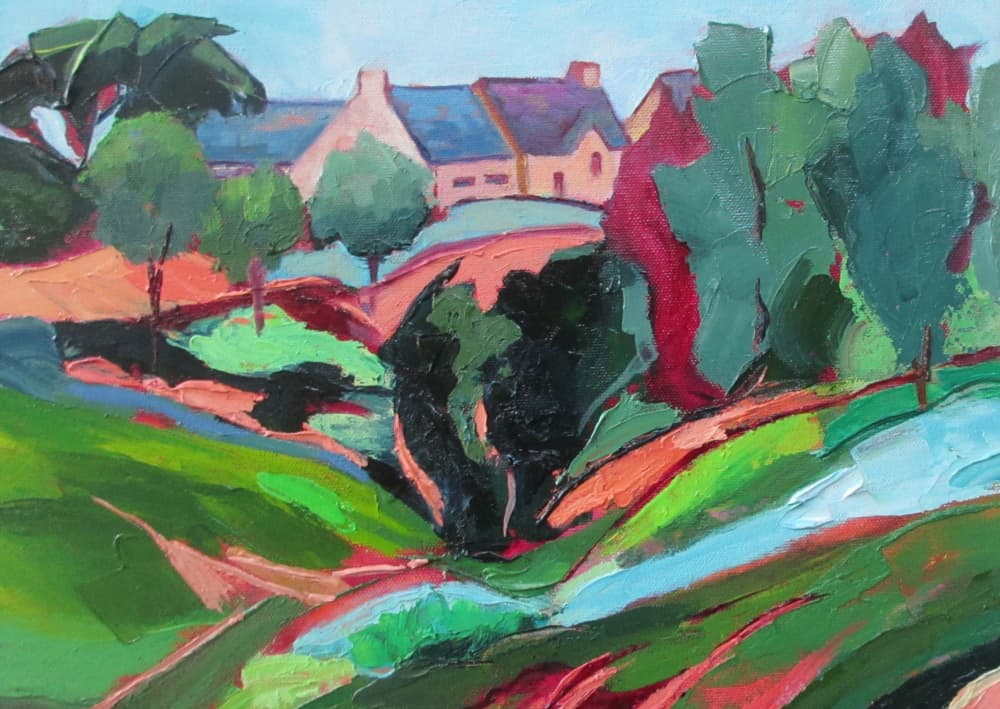 Vibrant Rural Landscape by Maxine Shore — canvas wall art