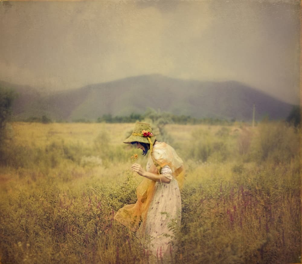 Dreamy Field Woman by Svetlana Melik-Nubarova — canvas wall art