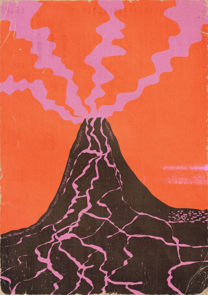 Vibrant Volcanic Eruption by Nicholas — canvas wall art
