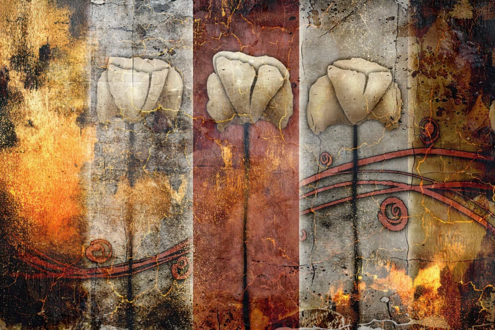 Textured Tulip Trio by Rafal Kulik — canvas wall art