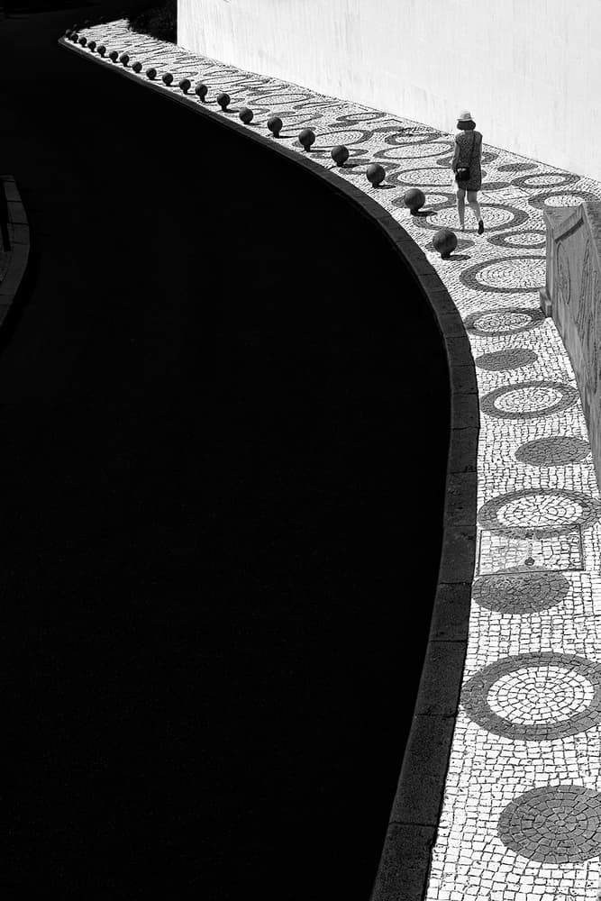 Woman on Patterned Path by Paulo Abrantes — canvas wall art