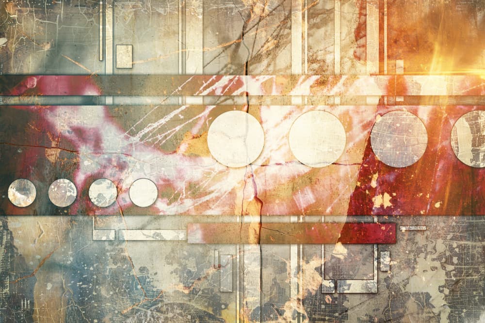 Abstract Grunge Circles by Rafal Kulik — canvas wall art
